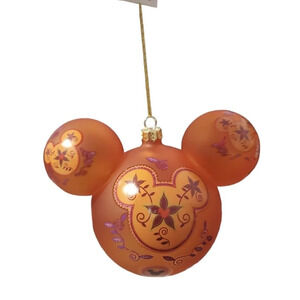 New Disney Store Mickey Mouse Paisley Bohemian Glass Ornament